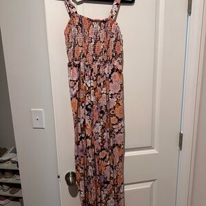 Floral romper with Pink and Orange
